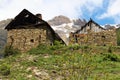 Ruined houses in little hamlet Dormillouse in the french Hautes Alpes Royalty Free Stock Photo