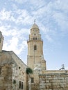 The clock tower at The Dormition Abbey, Jerusalem, Israel Royalty Free Stock Photo