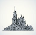 Dormition Cathedral, Poltava, Ukraine. Vector sketch