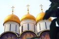 Dormition church in Moscow Kremlin. UNESCO World Heritage Site. Royalty Free Stock Photo