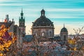 Dormition Church tower and Dominican Church dome in Lviv, Ukraine