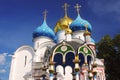 Dormition church in Trinity Sergius Lavra, Sergiev Posad, Russia. UNESCO World Herit Royalty Free Stock Photo
