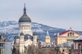 The Dormition of the Theotokos Cathedral, the most famous Romanian Orthodox church of Cluj-Napoca, Romania. Built in a Romanian Royalty Free Stock Photo