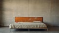 Editorial Style Photograph Of Dormitory Bed In Simple Brutalist Environment