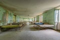 Dormitory in a dilapidated building Royalty Free Stock Photo