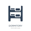 dormitory icon in trendy design style. dormitory icon isolated on white background. dormitory vector icon simple and modern flat