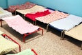 Dormitory with small beds to sleep nursery children