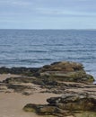 Dornoch Sandy Rocky Beach Sutherland North East of Scotland Royalty Free Stock Photo