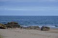 Dornoch Sandy Rocky Beach Sutherland North East of Scotland Royalty Free Stock Photo