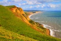 Jurassic coastline view to Chesil beach England UK Royalty Free Stock Photo