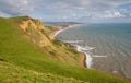 Dorset coastline looking towards West Bay Royalty Free Stock Photo