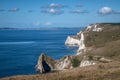 Dorset coastline with a view of the isle of portland
