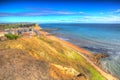 Dorset coastline West Bay uk Jurassic coast in colourful HDR Royalty Free Stock Photo
