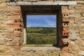 The Dorset countryside through window