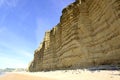 Dorset, England. The cliffs and beach at West bay on the Jurassic Coast Royalty Free Stock Photo