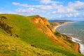 Dorset jurassic coastline near West Bay and Chesil beach England UK Royalty Free Stock Photo