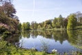 Dortmund Citys Romberg Park lake in North Rhine Westphalia sunny spring time Royalty Free Stock Photo