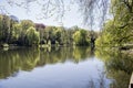 Dortmund Citys Romberg Park lake in North Rhine Westphalia sunny spring time Royalty Free Stock Photo