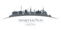 Dortmund Germany city silhouette white background