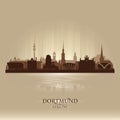 Dortmund Germany  city skyline vector silhouette Royalty Free Stock Photo