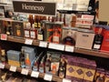 Dortmund, Germany - December 28, 2021: Hennessy extra old cognac on store shelf at Dortmund, Germany Royalty Free Stock Photo