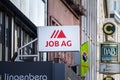 DORTMUND, GERMANY - NOVEMBER 13, 2022: Job AG logo in front of their main office for Dortmund. Job AG is a german group