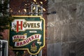 DORTMUND, GERMANY - NOVEMBER 12, 2022: Logo of HÃÂ¶vels Hausbrauerei in Dortmund city center. Hovels is an old traditional german Royalty Free Stock Photo