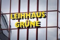 DORTMUND, GERMANY - NOVEMBER 5, 2022: Logo of Leihhaus Grune on their store for Dortmund. Leihhaus Gruene is a german chain of