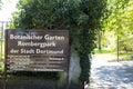 Dortmund, Ruhr Area, North Rhine Westphalia ,Germany - April 16 2018: Romberg Park Sign at the entrance