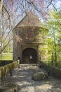 Dortmund, Ruhr Area, North Rhine Westphalia ,Germany - April 16 2018: Gatehouse of the castle BrÃÂ¼nninghausen at the park entrance