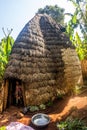 DORZE, ETHIOPIA - JANUARY 30, 2020: Traditional Dorze hut woven out of bamboo, Ethiop