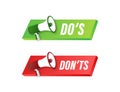 Dos and Donts like thumbs up or down. flat simple thumb up symbol minimal round logotype element set graphic design isolated on
