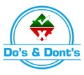 Dos And Donts Blue Circular Badge Style