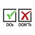 DOs and DONTs yes and no vector sign