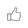 Dos like thumbs up. Vector illustration line icon