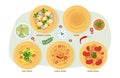 Dosa illustration. Popular south Indian food served in plate with sambar Royalty Free Stock Photo