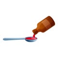 Dosage cough syrup icon, cartoon style