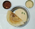 Dosai with chutney and garlic masala morning breakfast Royalty Free Stock Photo