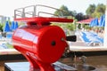 Dosing device beer near the pool Royalty Free Stock Photo