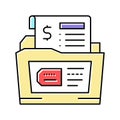 dossier allowance color icon vector illustration