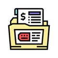 dossier allowance color icon vector illustration