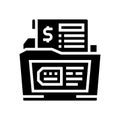 dossier allowance glyph icon vector illustration