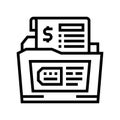 dossier allowance line icon vector illustration