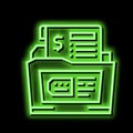 dossier allowance neon glow icon illustration