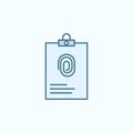 dossier with fingerprint field outline icon. Element of crime icon
