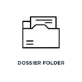 Dossier folder icon. Linear simple element illustration. The sec