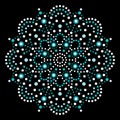 Dot art vector mandala, traditional Aboriginal dot painting design, indigenous decoration from Australia