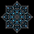 Dot art vector snowflake - Christmas or winter pattern, traditional Aboriginal dot painting design, indigenous decoration from Aus Royalty Free Stock Photo
