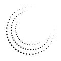 Dot circle pattern vector halftone. Circular burst dot halftone round design