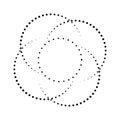 Dot circle pattern vector halftone. Circular burst dot halftone round design